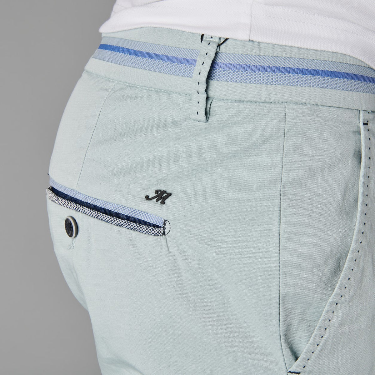 Mason’s Torino Tapes Trousers Perla – lintdetail