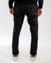 Mason's Dark Brown Torino Washable Flannel Regular Fit Trousers, gedragen achteraanzicht