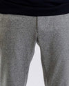 Mason's Grey Torino Washable Flannel Regular Fit Trousers, gedragen detail flanel