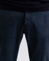 Mason's Navy Torino Double Face Regular Fit Trousers, gedragen detail voorkant