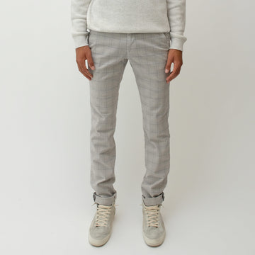 Mason's Torino Checkered broek Beige Grey Blue, gedragen vooraanzicht