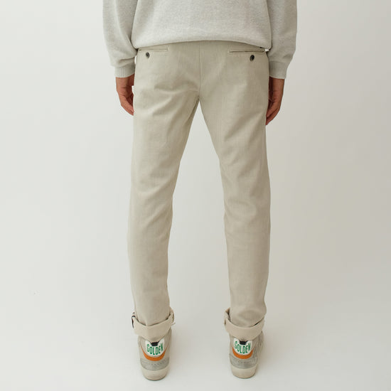 Mason's Torino Checkered broek Light Beige, gedragen achteraanzicht