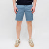 Mason's Torino Oxford Linen Regular Fit Shorts Blue, gedragen vooraanzicht