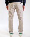 Mason's Torino Wool Blend Herringbone Trousers Ecru Beige, gedragen achteraanzicht