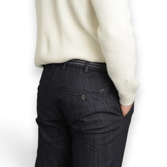Mason's New York Elegance denim broek Navy Blue - achterkant