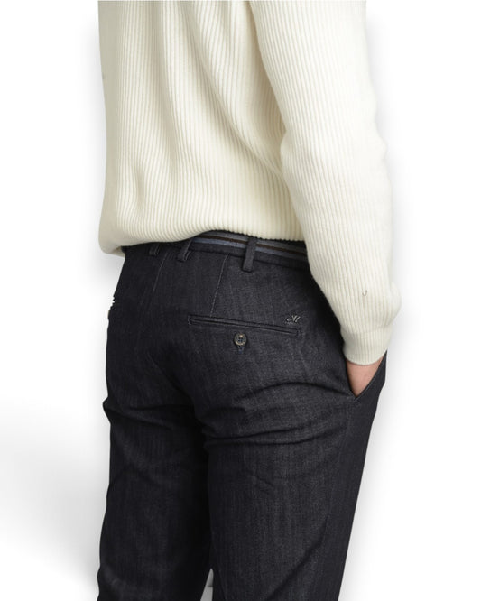 Mason's New York Elegance denim broek Navy Blue - achterkant