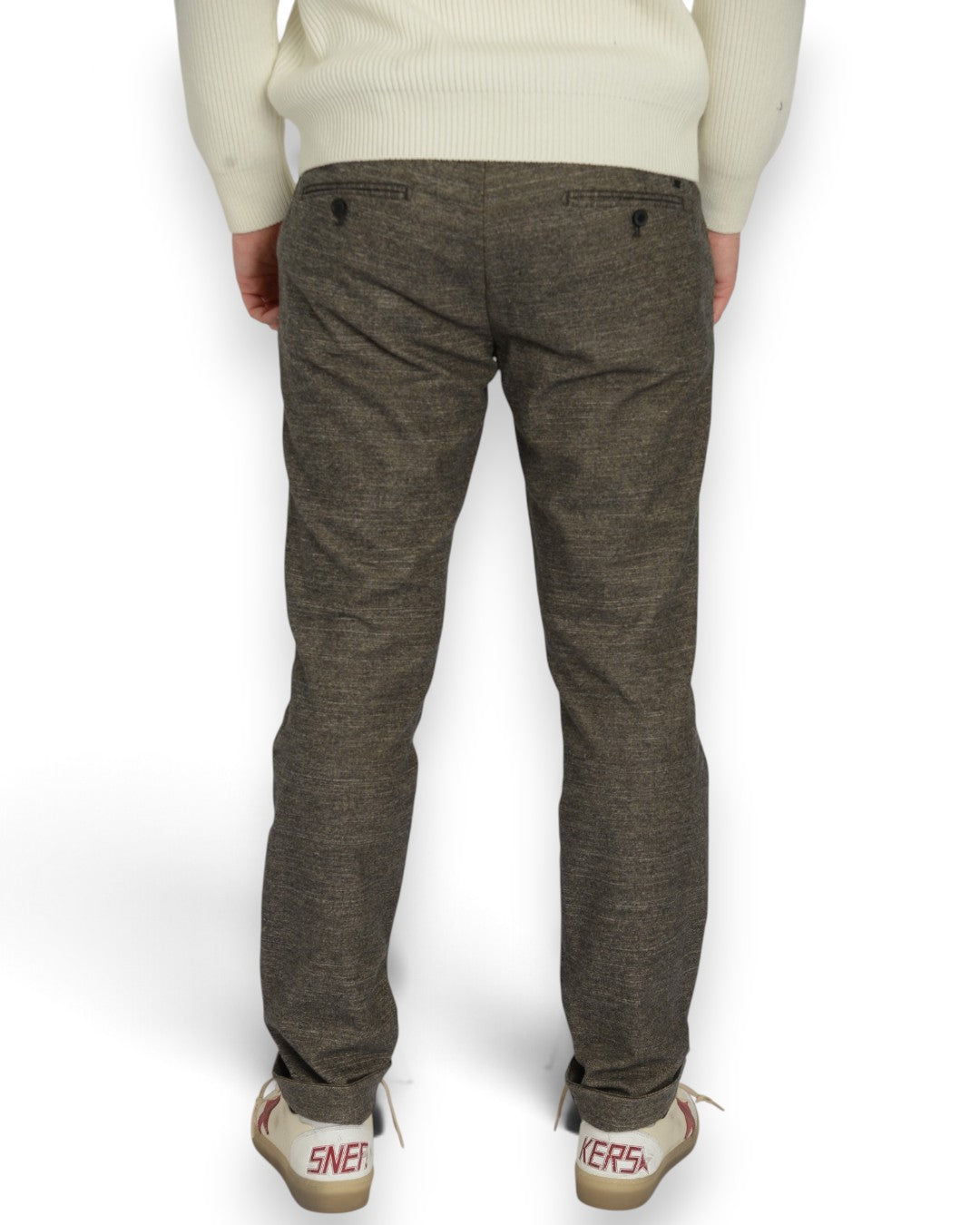 Mason's Torino wool-look broek Brown - achterkant