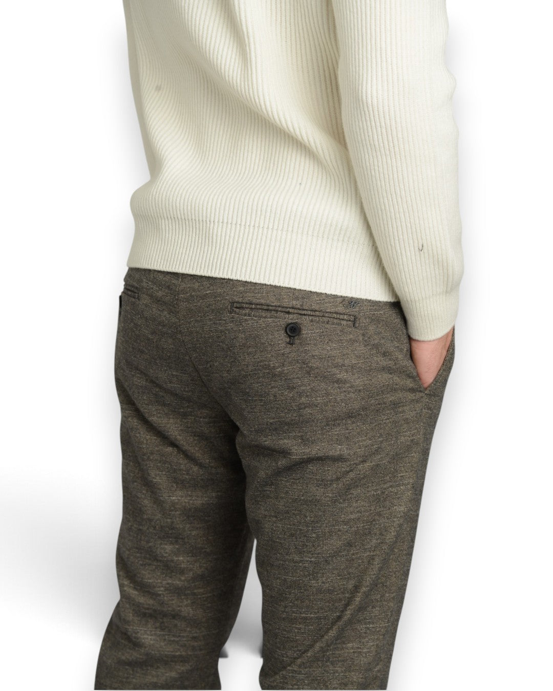 Mason's Torino Brown - detail van de gestructureerde wool-look stof