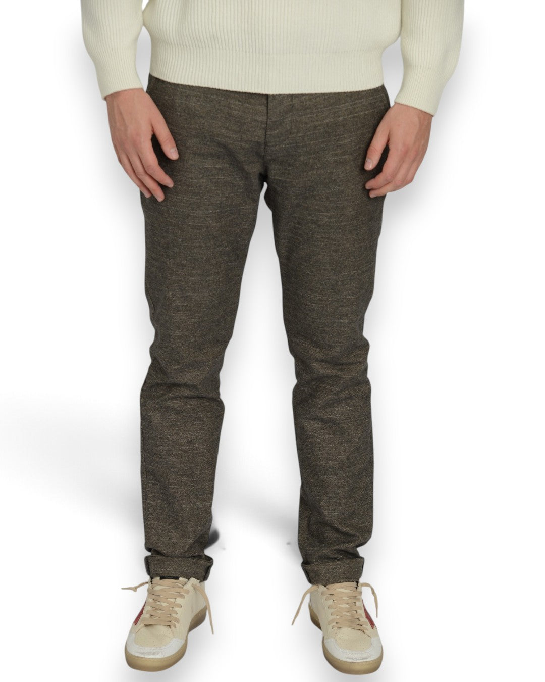 Mason's Torino wool-look broek Brown - voorkant