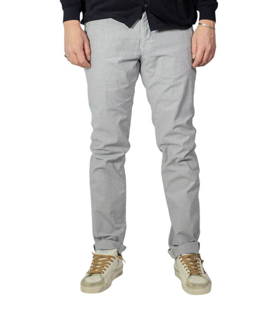 Mason’s Torino Cotton Lyocell Stretch Slim Fit Grijs Vichy herenbroek bij Checkpoint Mol