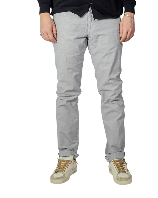 Mason’s Torino Cotton Lyocell Stretch Slim Fit Grijs Vichy herenbroek bij Checkpoint Mol