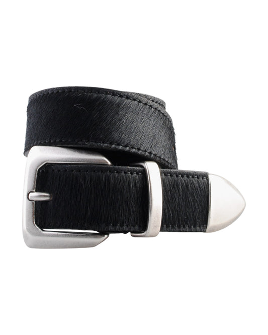 Molebo M2418 Black Pony hair-on leerdetail