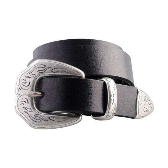 Molebo M2438 Leather Belt Black leerdetail