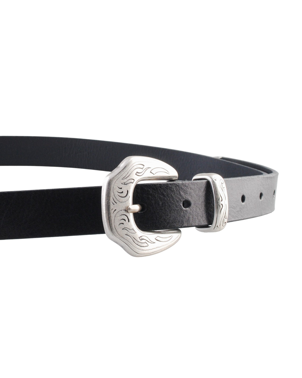 Molebo M2438 Leather Belt Black detail
