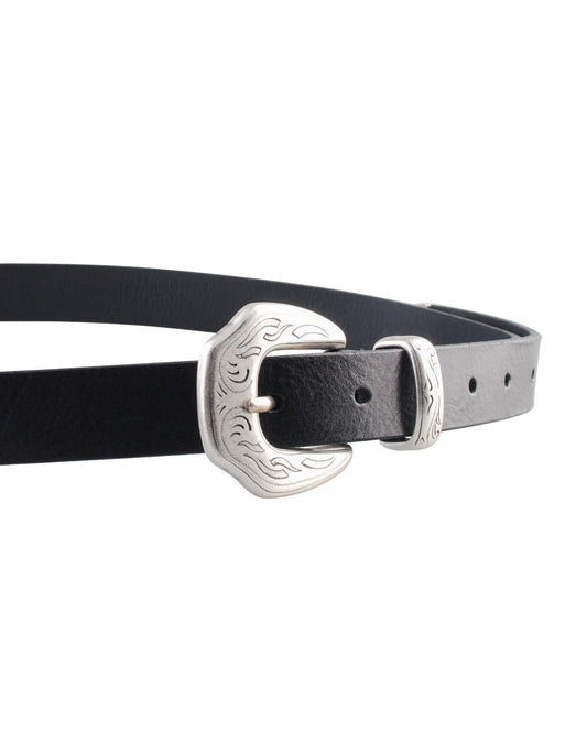Molebo M2438 Leather Belt Black detail