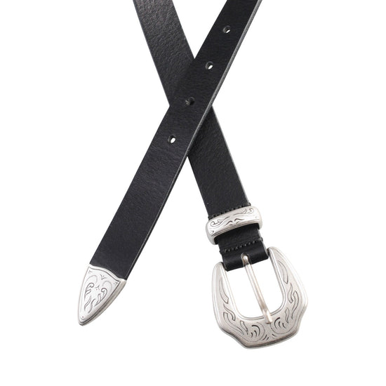 Molebo M2438 Leather Belt Black gedragen