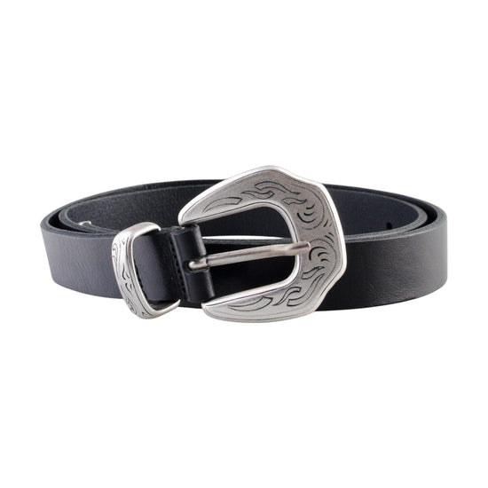 Molebo M2438 Leather Belt Black 2.5 cm vooraanzicht