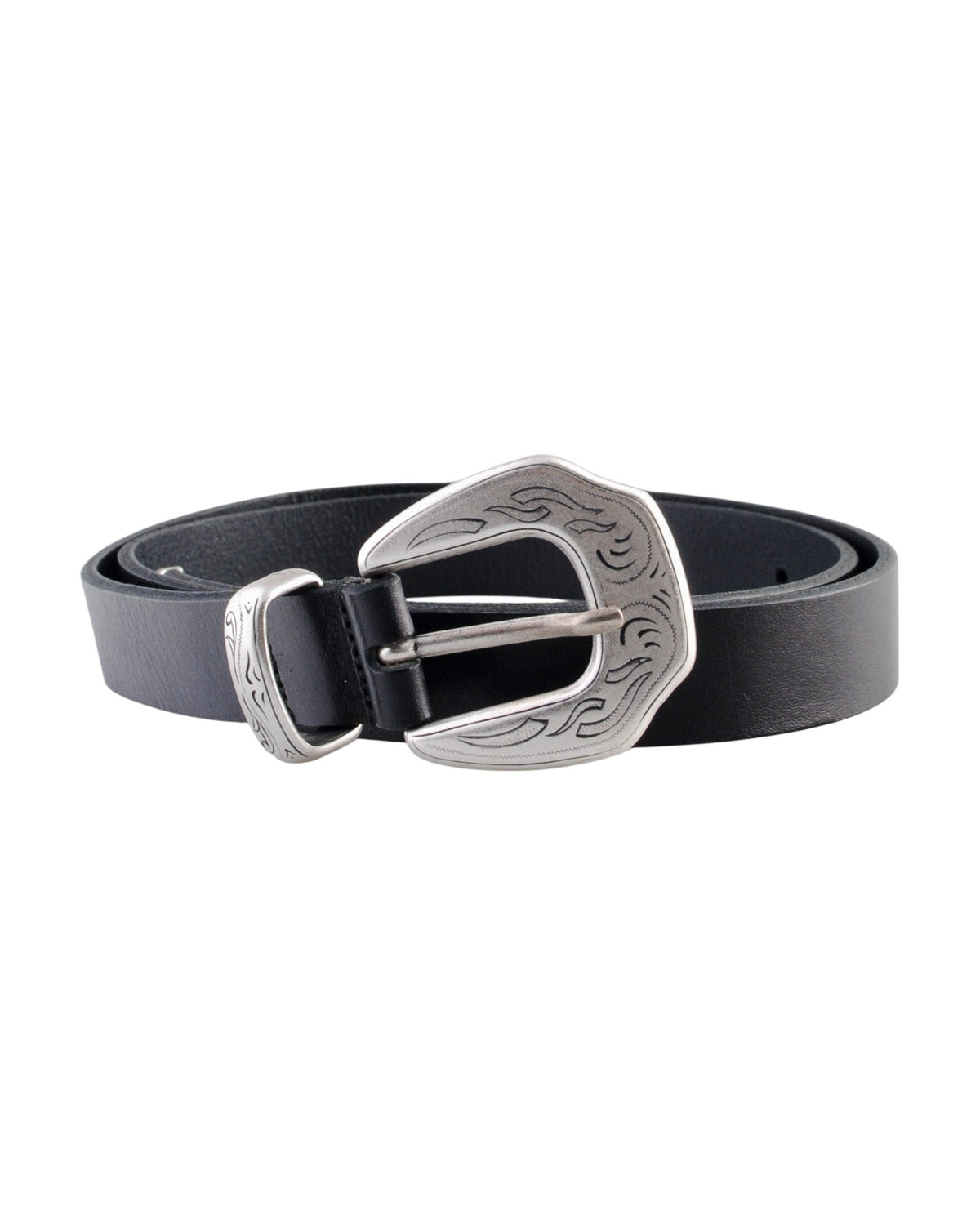 Molebo M2438 Leather Belt Black 2.5 cm vooraanzicht