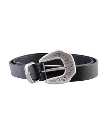 Molebo M2438 Leather Belt Black 2.5 cm vooraanzicht