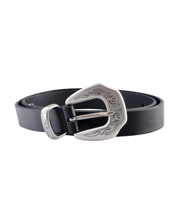 Molebo M2438 Leather Belt Black 2.5 cm vooraanzicht