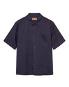 Navy Theo Linen SS Shirt