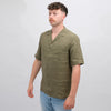 Mos Mosh Foss Olive Theo Linen Cuban Shirt – productbeeld 3