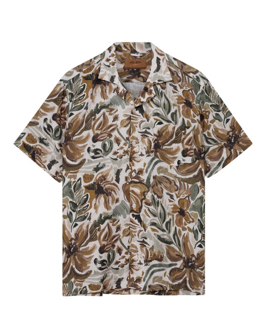Mos Mosh Babel Sun Linen Shirt Foss Green - productfoto 1