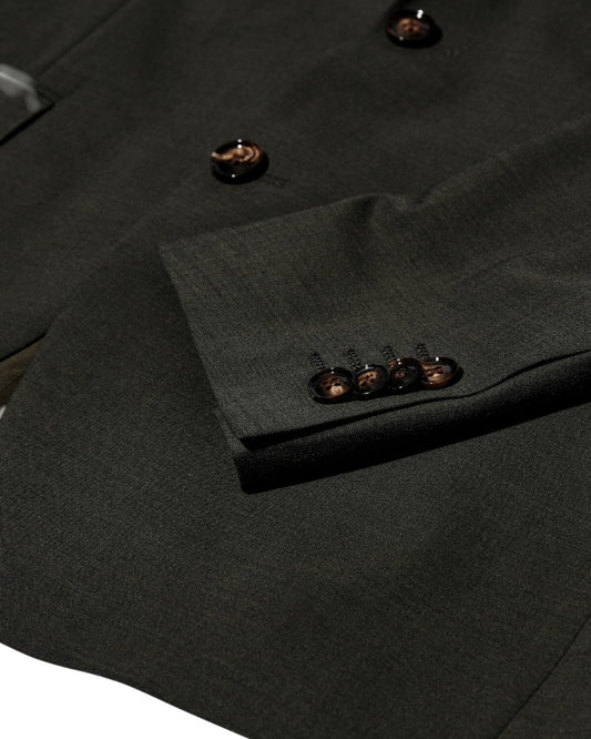 Mos Mosh Gallery James Dynamic Luxe blazer Dark Green – detail mouwknopen