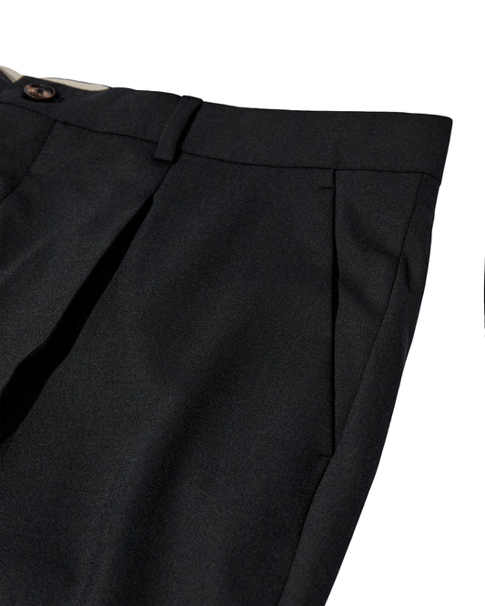 Mos Mosh Gallery Jones Dynamic Luxe broek Black – detail bandplooi en zak