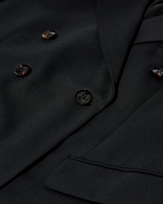 Mos Mosh Gallery Lui Dynamic Luxe double breasted blazer Black – detail knopen en manchet