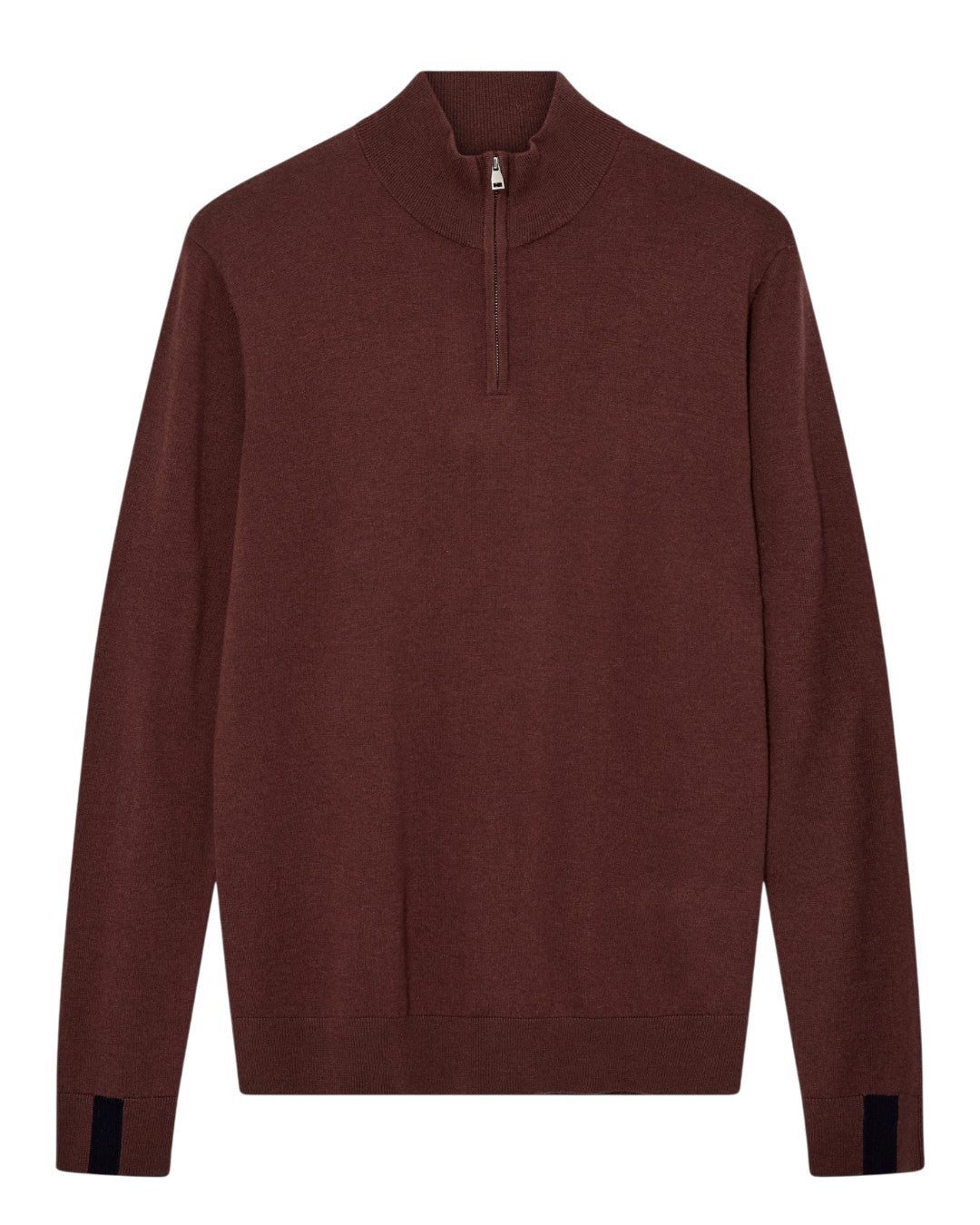MOS MOSH MMGAdam Soft Half Zip Trui Huckleberry vooraanzicht