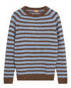 MOS MOSH Carlos Stripe Crewneck Pullover Chocolate Brown Melange - productfoto 1