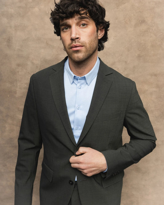 MOS MOSH MMGJames Dynamic Luxe Blazer Dark Green beeld 2