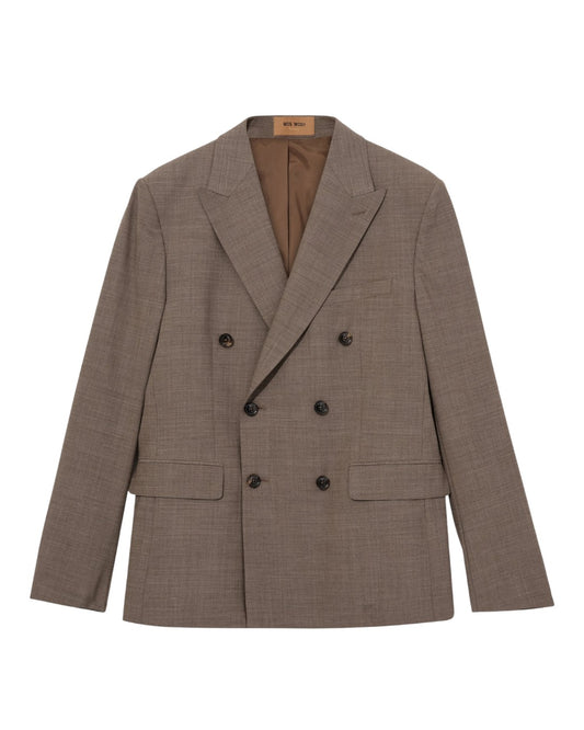 MOS MOSH Lui Dynamic Luxe Double Breasted Blazer Falcon Beige als comfortabele beige blazer bij Checkpoint Mol