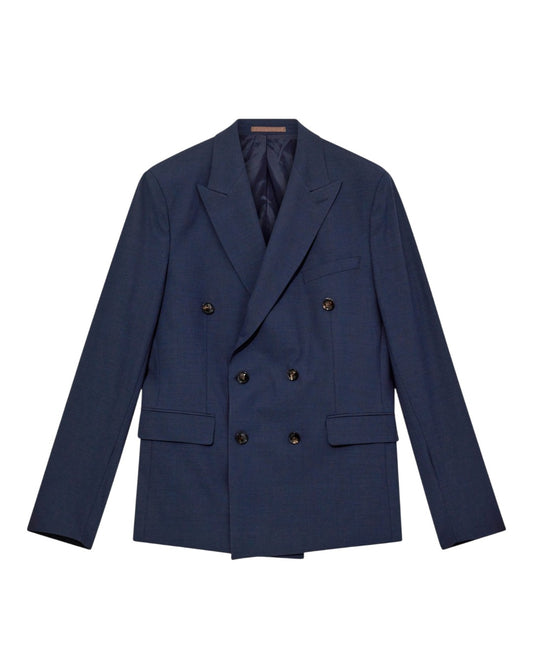 Mos Mosh Gallery Lui Dynamic Luxe Double Breasted Blazer in Navy bij Checkpoint Mol