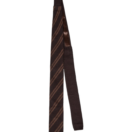 MMGMaze Stripe Knit Tie Black Coffee