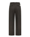 Nine in the Morning Apollon baggy broek Dark Grey met beige piping - achteraanzicht