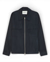 Deep Navy Alban Linen Blend Overshirt