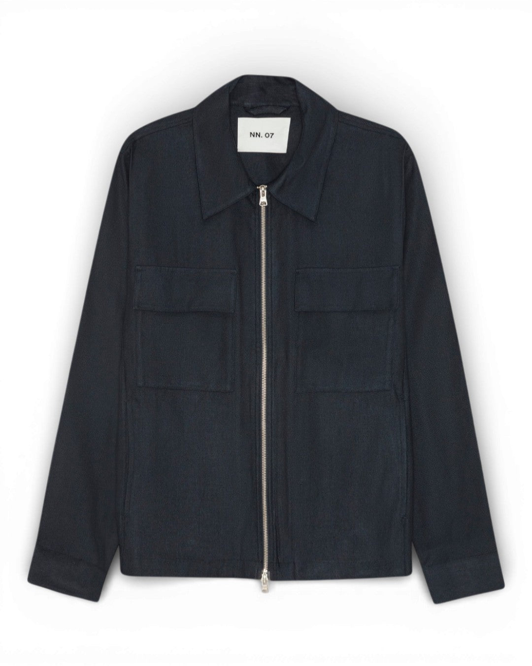 Deep Navy Alban Linen Blend Overshirt
