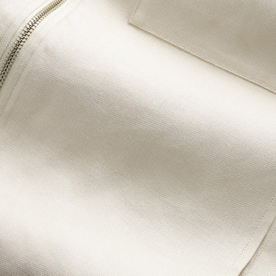 NN.07 Alban ivoorkleurig overshirt, detail borstzak en rits