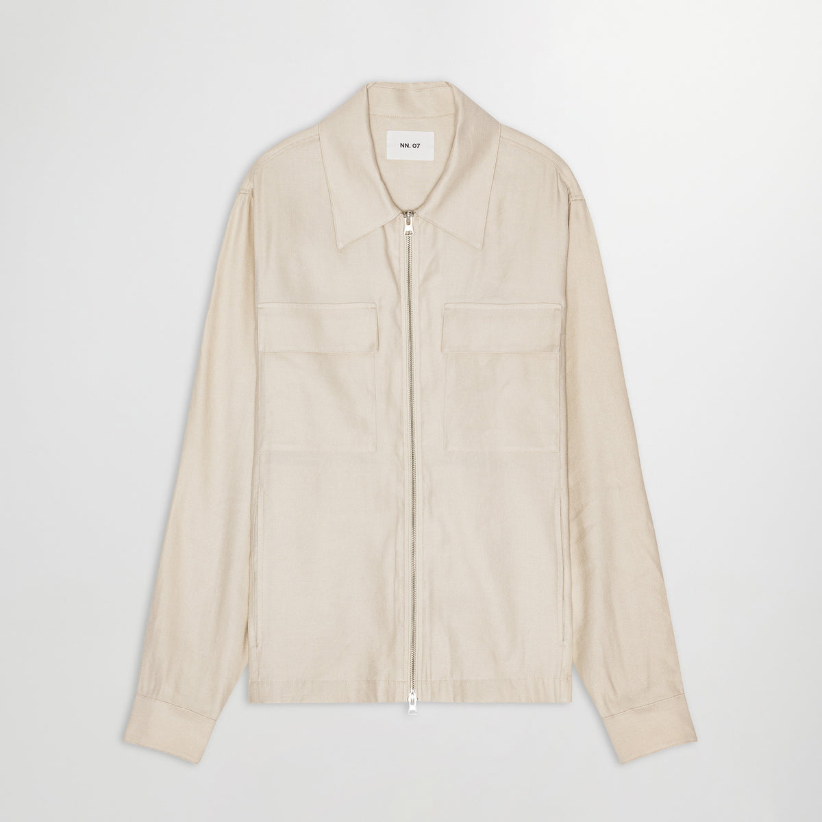 NN.07 Alban ivoorkleurig overshirt, productfoto vooraanzicht