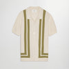 NN.07 Ivory Ares Knitted Cotton Polo – vooraanzicht