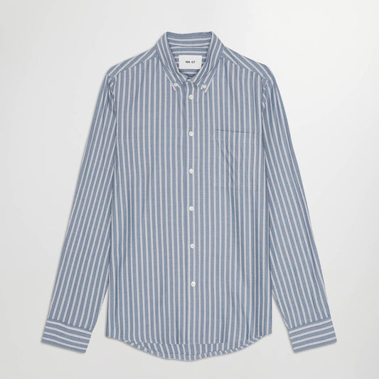 NN.07 Arne 5655 Cotton Twill Shirt Various Stripe – vooraanzicht