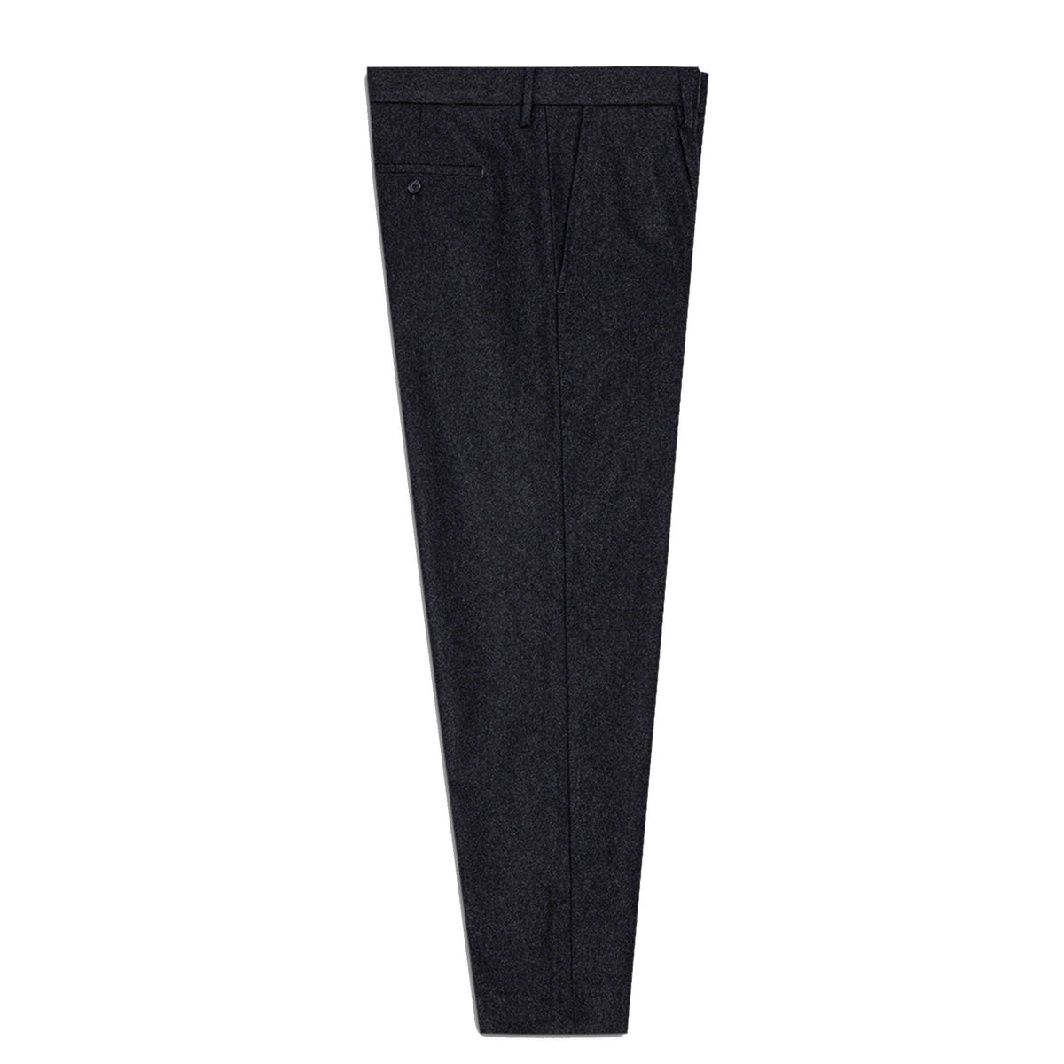NN.07 Bill donkerblauwe broek, gevouwen zijaanzicht