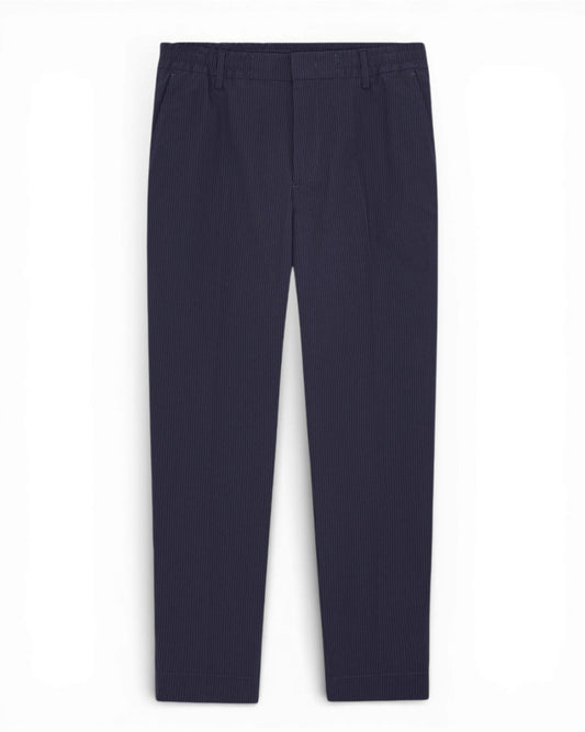 Navy Blue Billie Seersucker Trousers