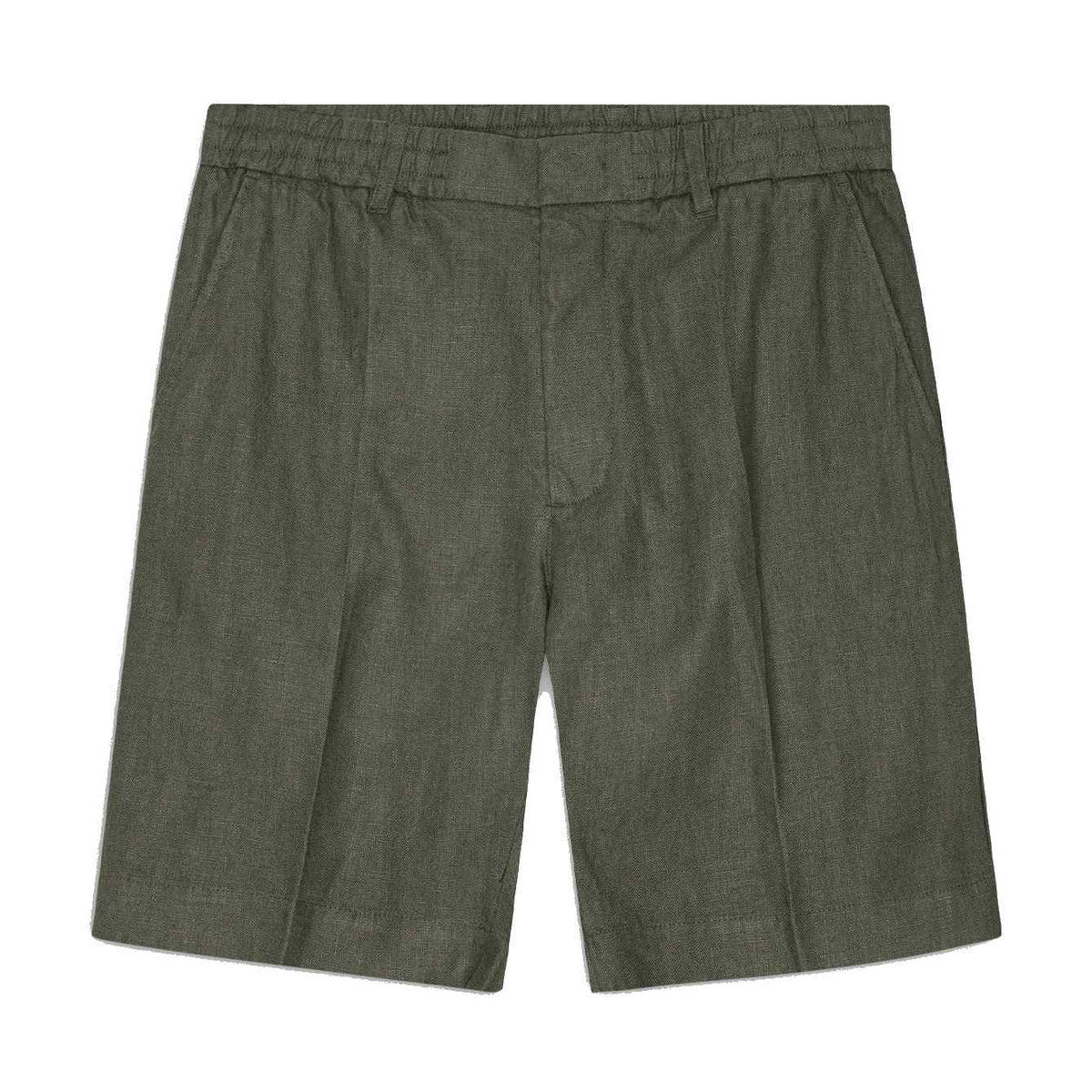 NN.07 Billie Linen Shorts Croc Green – productbeeld 1