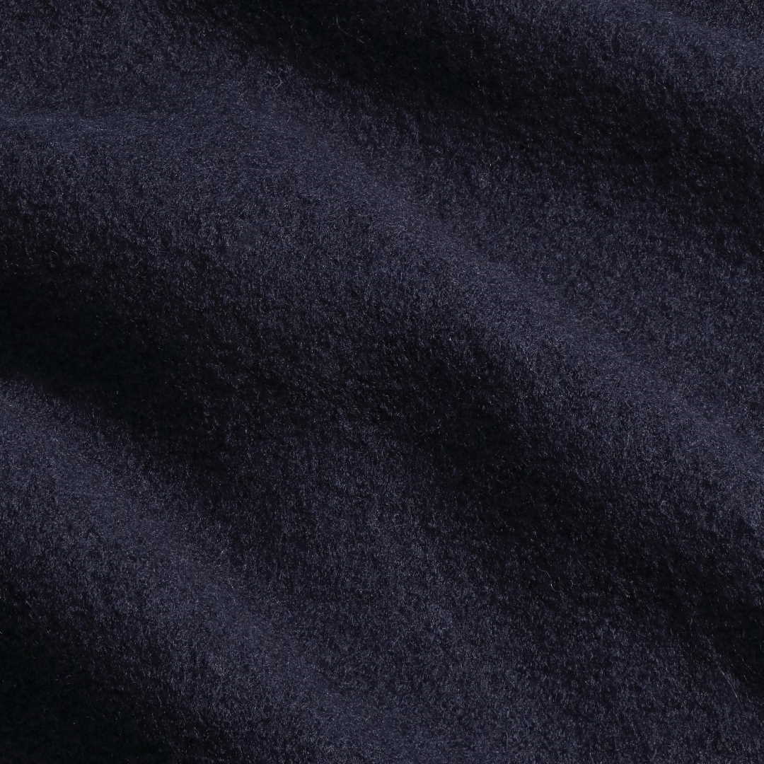 NN.07 Boiled Bomber donkerblauwe jas, detail stofstructuur