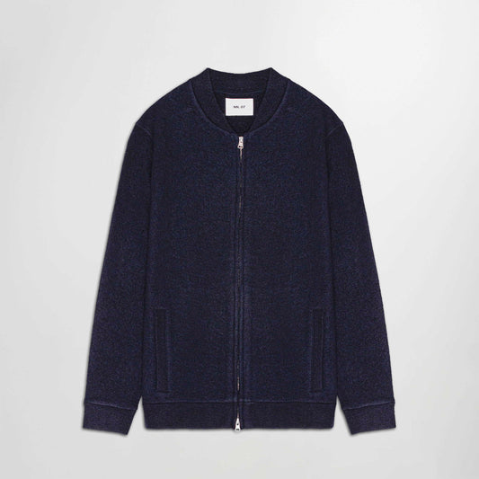 NN.07 Boiled Bomber donkerblauwe jas, productfoto vooraanzicht