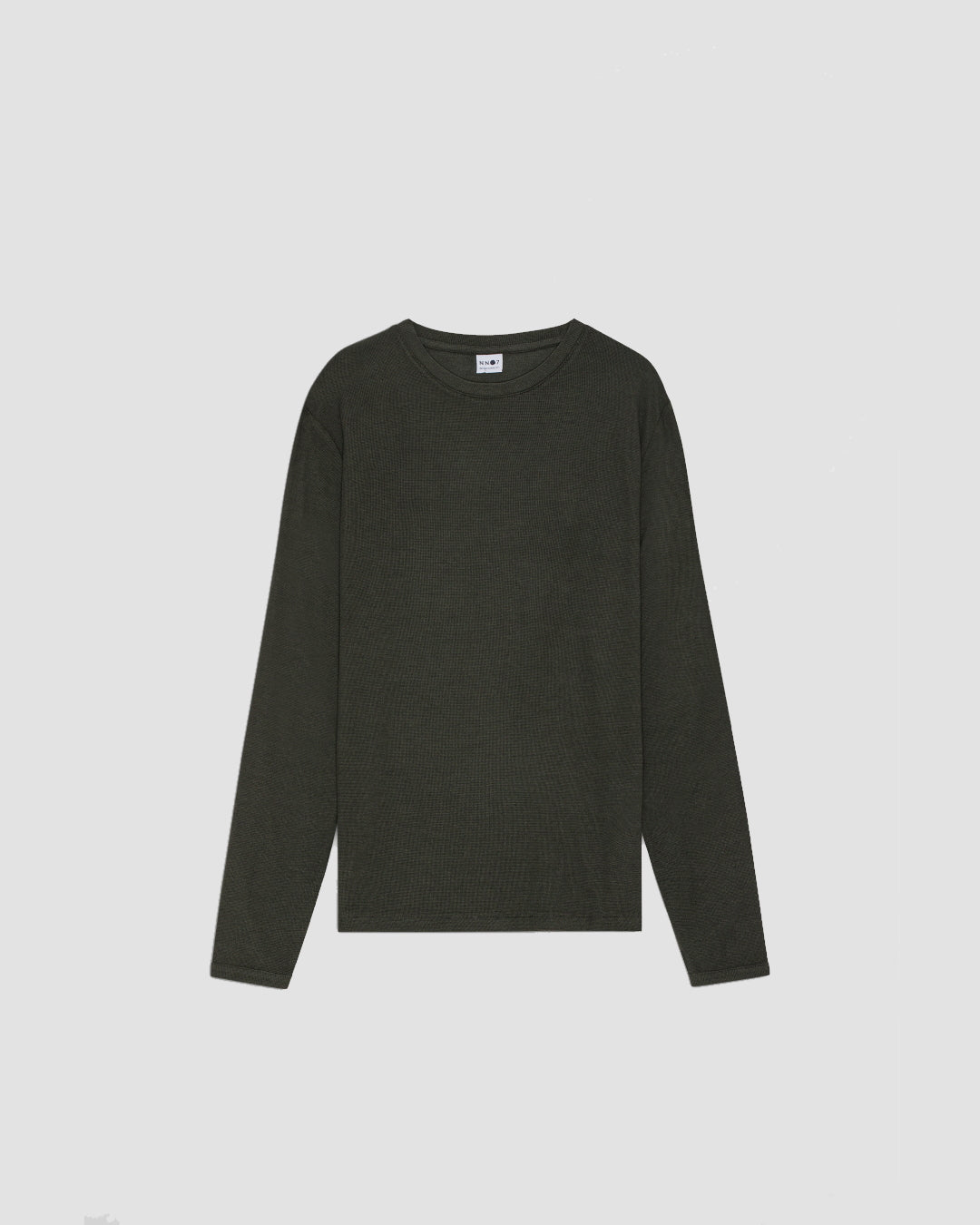 NN.07 Clive longsleeve in Dark Army, productfoto vooraanzicht