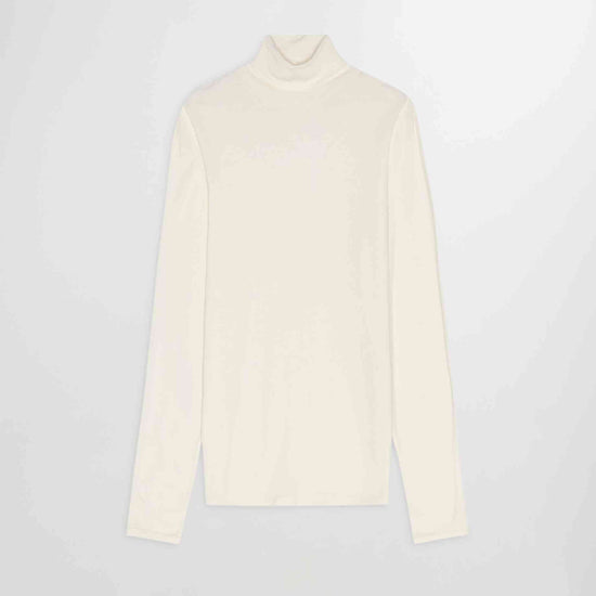 NN.07 Clive Roll Neck Cotton Stretch Pullover Beige - productfoto 1